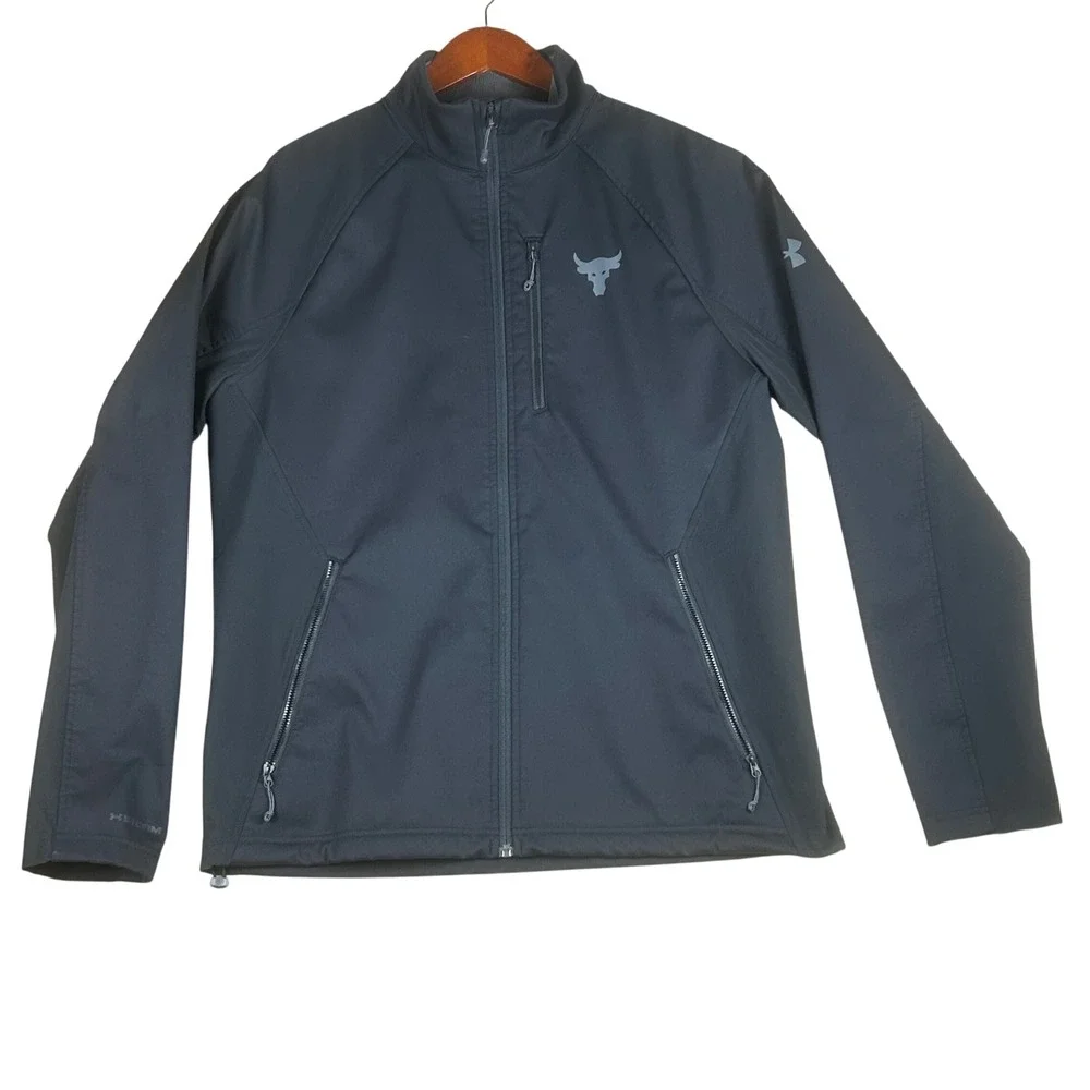 Under Armour Project Rock Mens UA Storm ColdGear Softshell Jacket Black Large